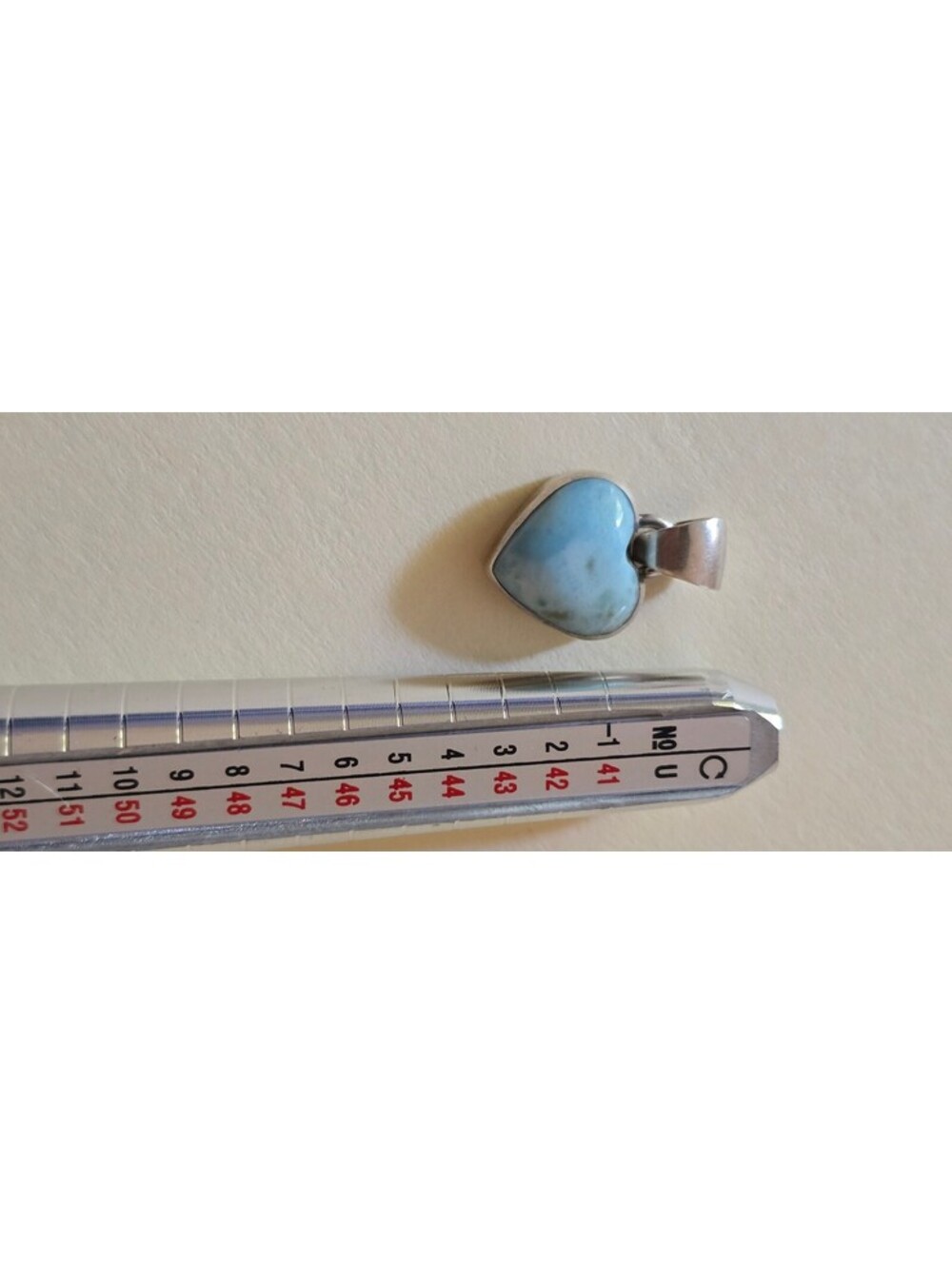 925 Sterling Silver Larimar Heart Pendant Blue Stone